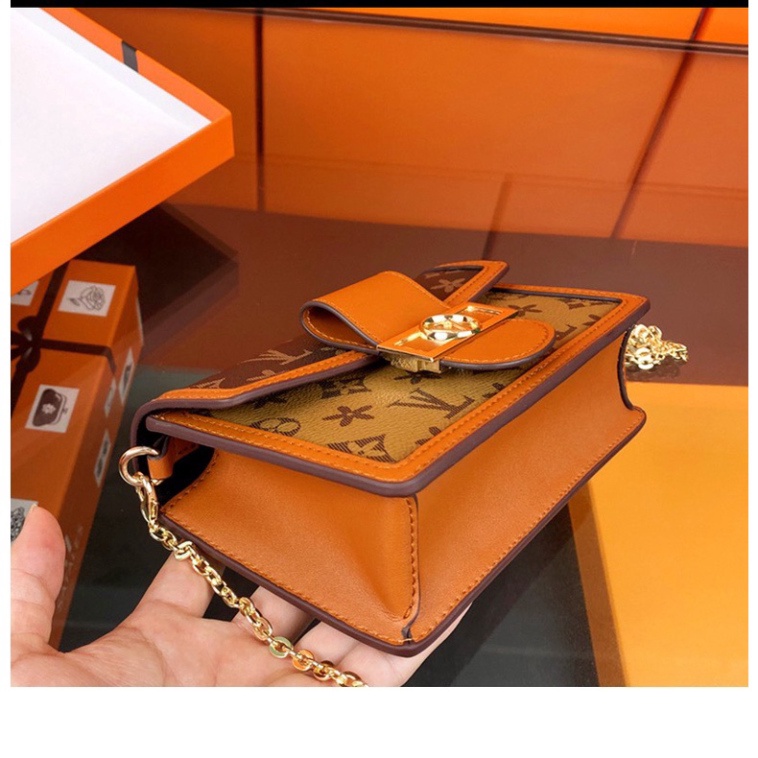 Túi xách nữ LV mềm thời trang, túi đeo chéo đeo vai kẹp nách đi chơi đi làm dây da phối xích cao cấp