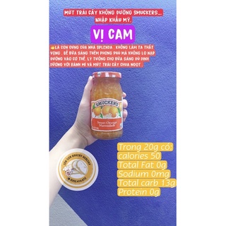 Mứt trái cây không đường smucker's nhập khẩu mỹ