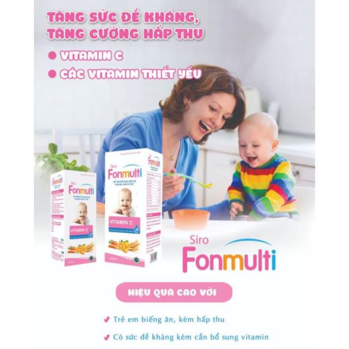 Siro bổ sung vitamin Fonmulti 20ml giúp tăng cường hấp thu và đề kháng Hàng Chính Hãng Công Ty