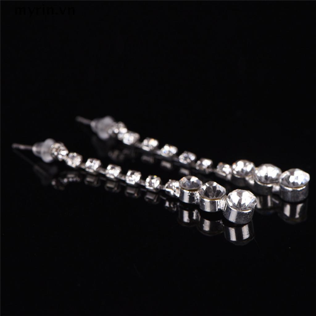 1 Set Vòng cổ Và Bông Tai Đính Đá Sang Trọng Cho Cô Dâu