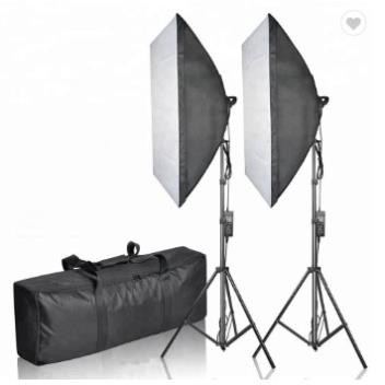 Bộ kit 2 đèn chụp hình, quay phim, livestream, chụp sản phẩm e27 softbox 50x70cm