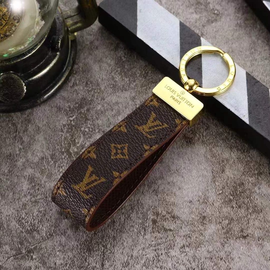 Móc khóa da in logo LV/GUCCI sang trọng thời thượng cho nam và nữ