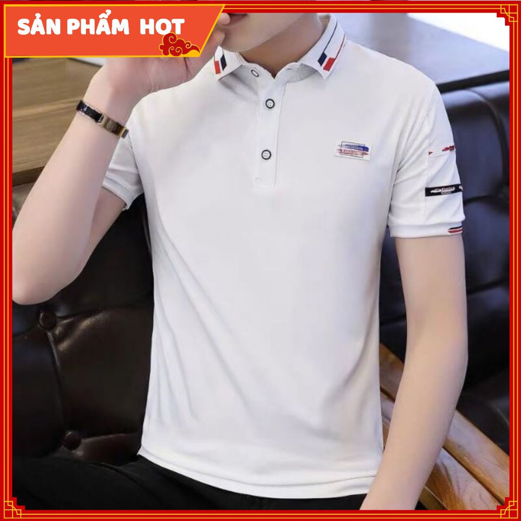 Áo Thun Nam Có Cổ Chất Đẹp 3 Màu Trắng Đen Xanh