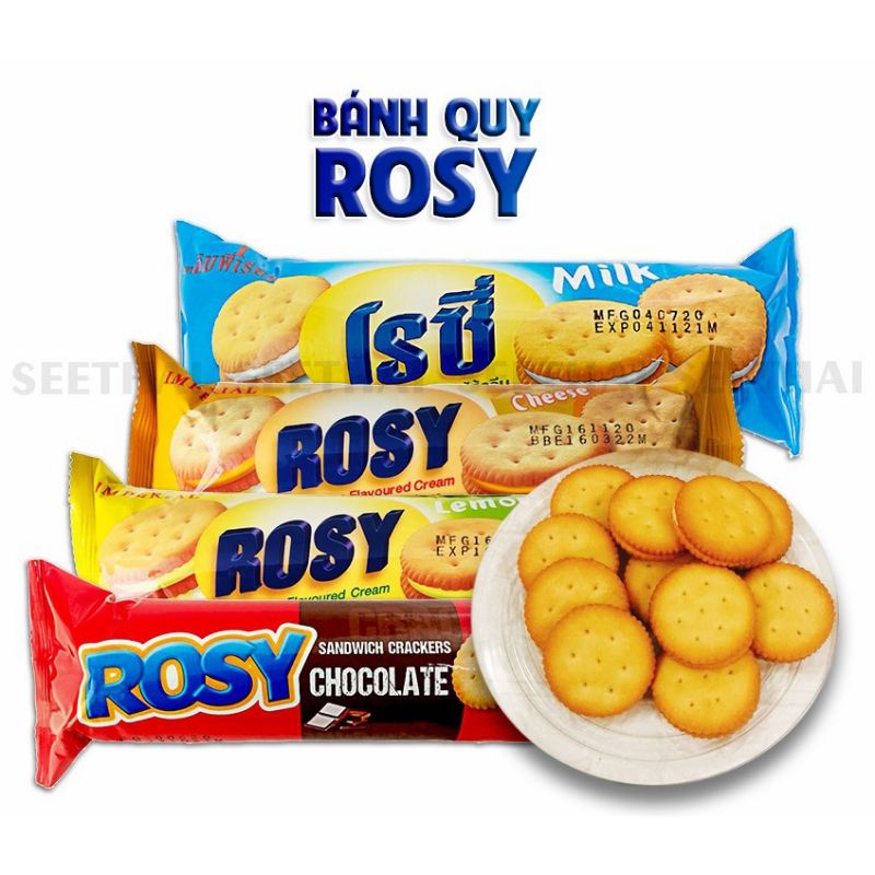 BÁNH QUY SỮA SOCOLA PHÔ MAI DÂU ROSY THÁI LAN 100GR