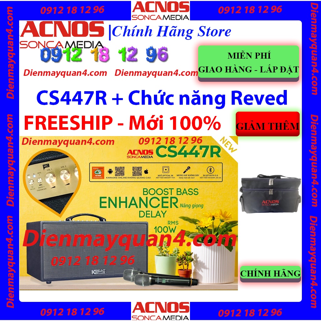 Dàn Âm Thanh Di Động ACNOS CS447R, New 2022, Có chức năng Reverd