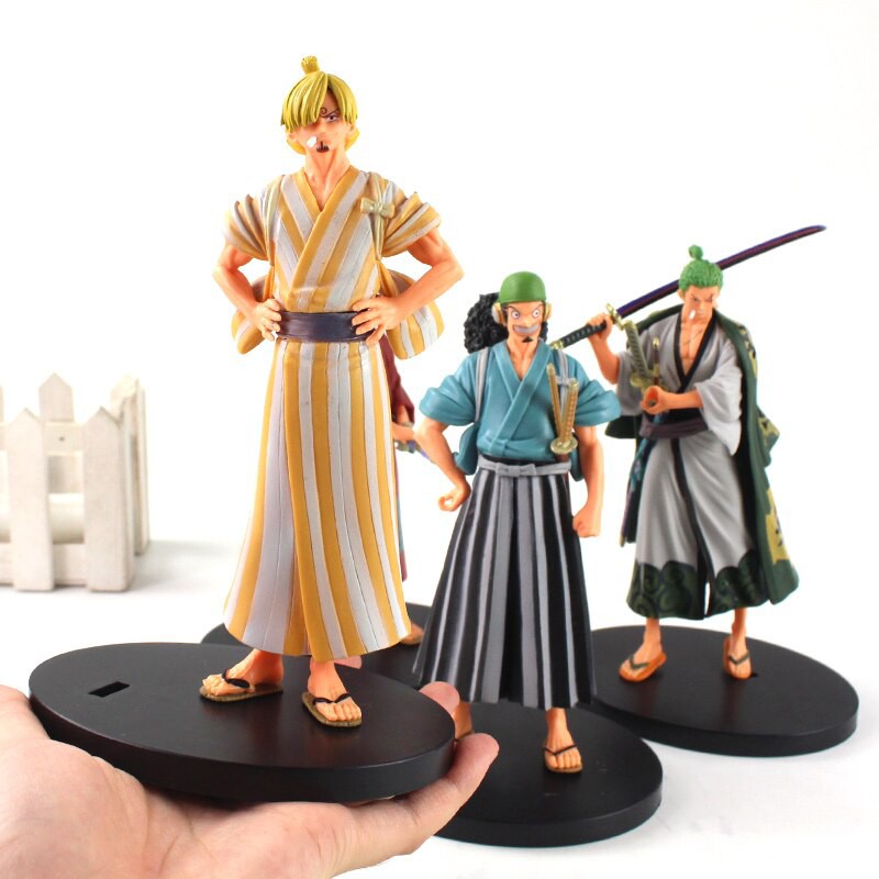 Mô hình One Piece, Mô Hình Thành Viên Băng Hải Tặc Mũ Rơm Luffy - Zoro - Sanji - Usopp cao 17cm ở Wano Quốc | Z SHOP