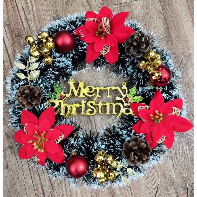 Vòng nguyệt quế trang trí Noel 30cm