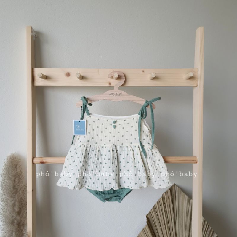 body chấm bi muslin cao cấp