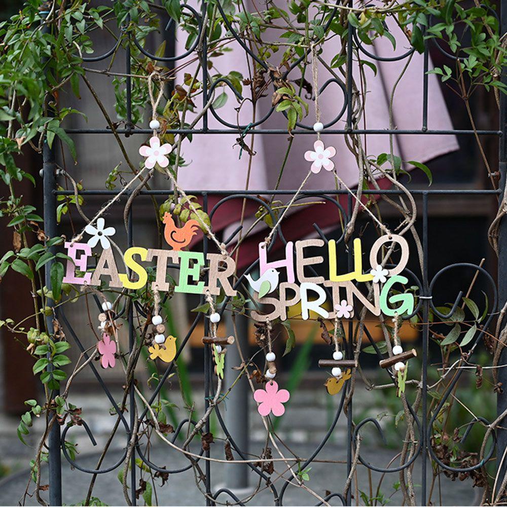 Chữ LET Happy Easter Bằng Gỗ Trang Trí Nhà Cửa