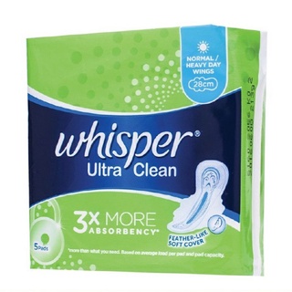 Băng vệ sinh Whisper có cánh ngày 5 miếng 28cm