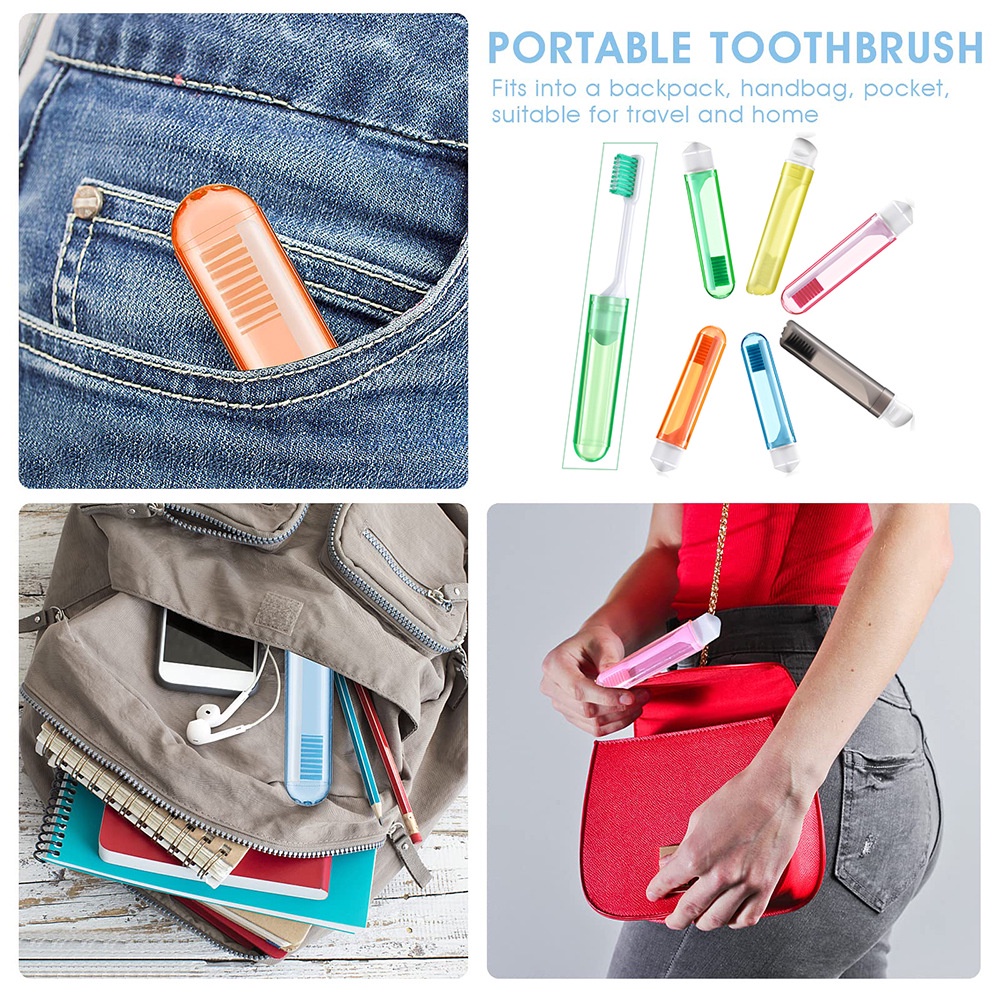 Bàn Chải Đánh Răng Mini Mềm Siêu Mềm Gấp Gọn Siêu Bền Nhiều Màu Sắc Kèm Hộp Đựng Tiện Lợi Du Lịch