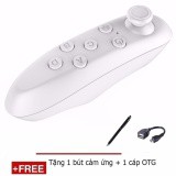 Remote Bluetooth iOS - Android dùng cho VR Box tặng 1 bút cảm ứng đa năng và 1 cáp otg (Trắng)