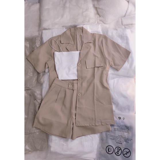 Set vest ngắn 3 món cá tính-Ms12