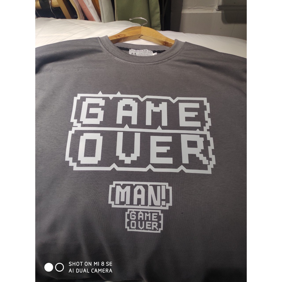 Áo Sweater Nỉ Bông Nam Nữ Game Over Thu Đông Unisex Form Rộng