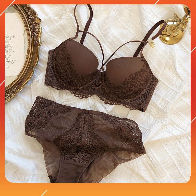 Set bộ đồ lót nữ Pinkdear hàng cao cấp, áo cup ngang, có gọng, có mút đệm, Mã B25060