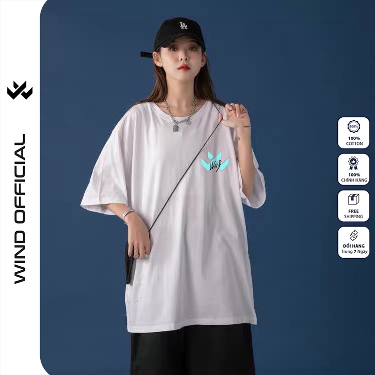 Áo phông nam WIND 65% cotton tay lỡ unisex form rộng ROBOT nam nữ oversize
