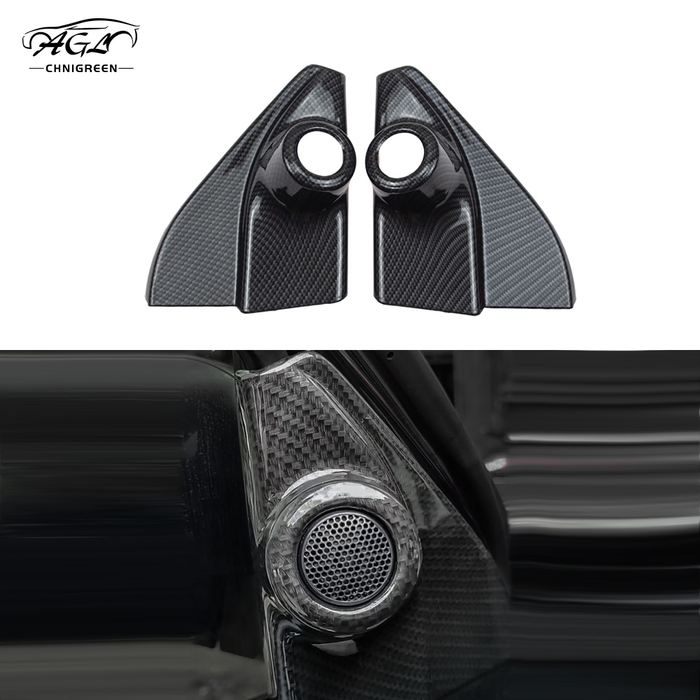 Set 2 Viền Loa Xe Hơi Bằng Sợi Carbon Cho Toyota Hilux Revo Fortuner Conquest 2015 2016 2017 2018 2019 2020 2021