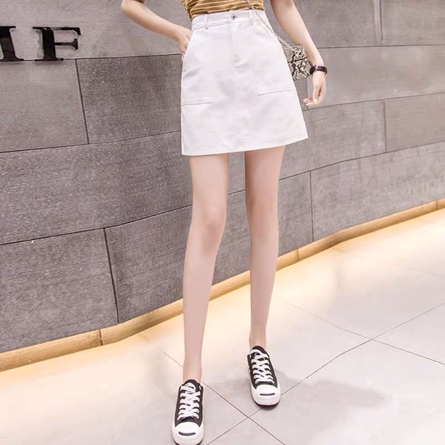 CHÂN VÁY JEAN CẠP CAO - HÀNG CÓ SẴN