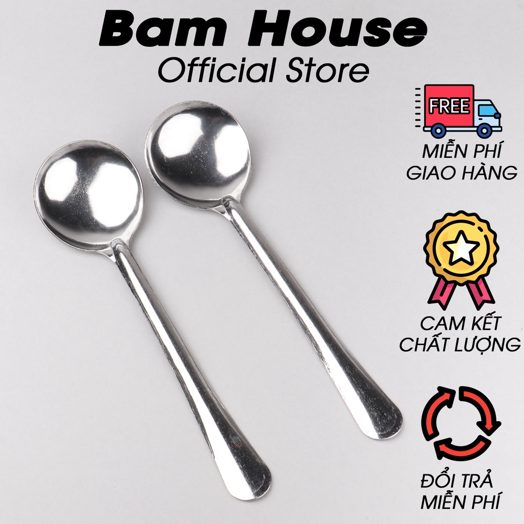 Muỗng soup tròn inox Bam House loại dày cao cấp MT01 - Gia dụng bếp