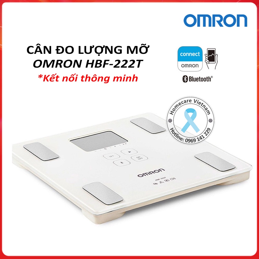 Máy đo thành phần cơ thể &amp; lượng mỡ OMRON HBF-222T đo chỉ số mỡ cơ thể, mỡ nội tạng, cơ xương, Kết nối Bluetooth