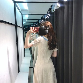 ĐẦM ULZZANG DÁNG DÀI NÚT XANH