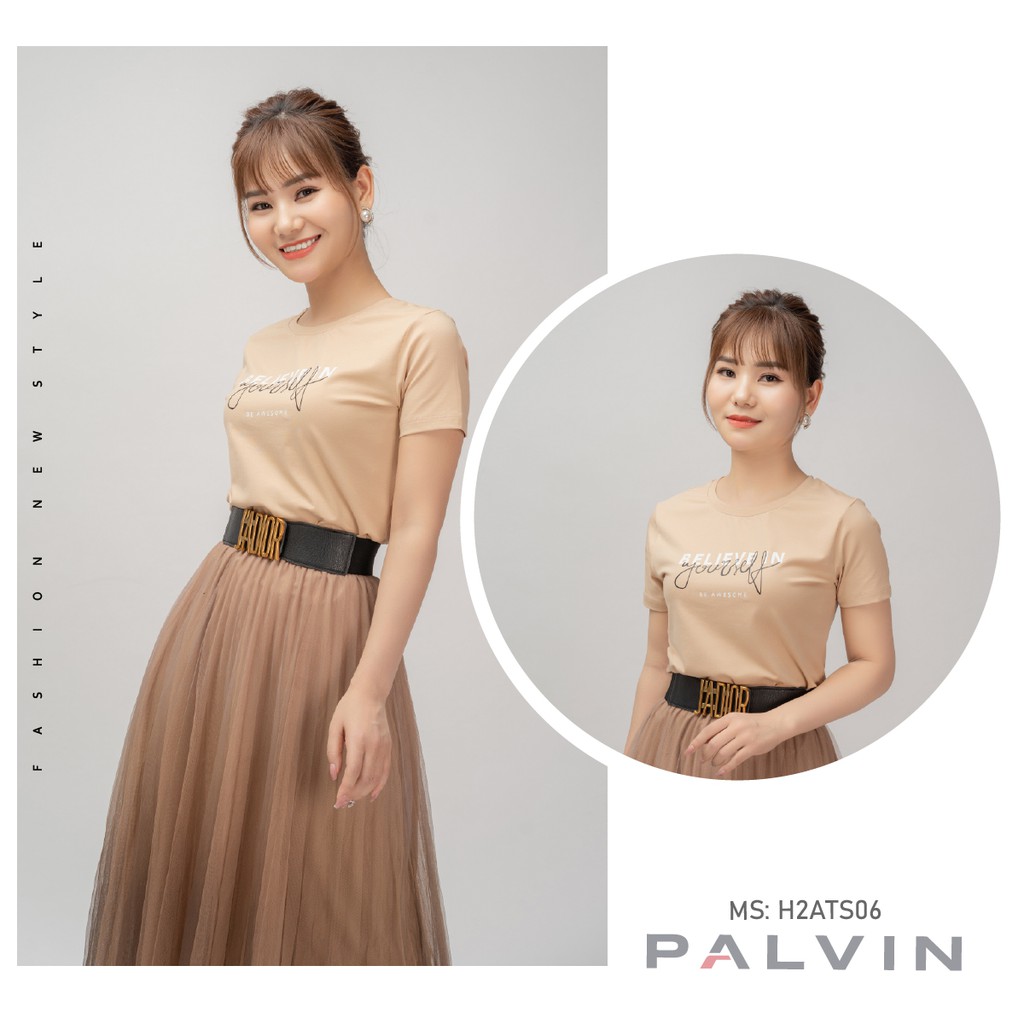[Mã BMBAU50 giảm 50K đơn 150K] Áo thun nữ PALVIN, áo thun nữ cổ tròn, form ôm vừa, cotton cao cấp - H2ATS06