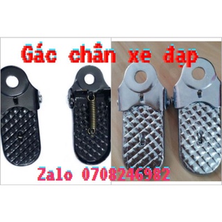 Gác chân xe đạp đen - bạc -1 đôi