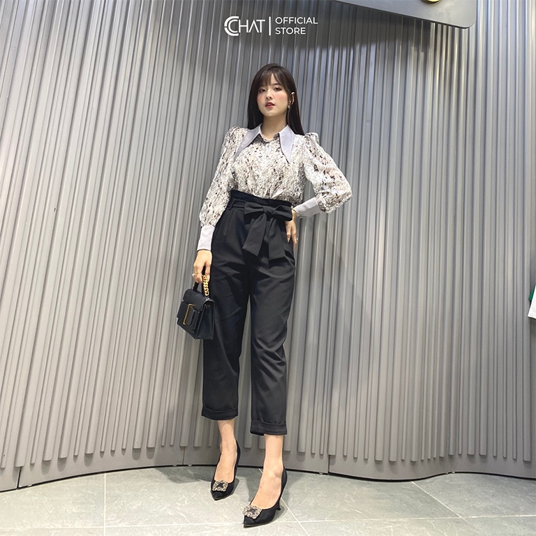 Quần Baggy Nữ CCHAT Cạp Bèo Dáng Suông Chất Kaki Cao Cấp Phong Cách Trẻ Trung 11QDK2022BT