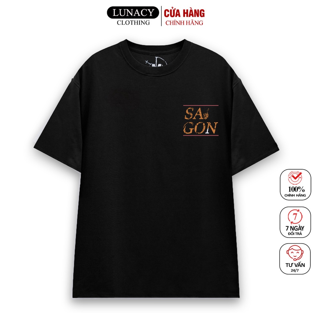 Áo thun tay lỡ SÀI GÒN XINH phông Unisex nam nữ Cotton oversize form rộng LUNACY TB030 | BigBuy360 - bigbuy360.vn