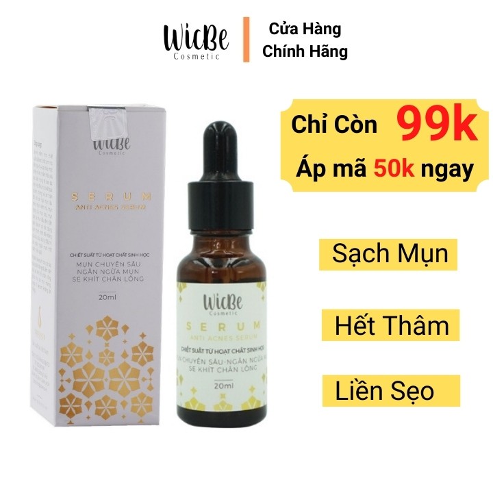 Serum giảm mụn thâm Wicbe trắng da, liền sẹo, se khít lỗ chân lông cho da dầu mụn