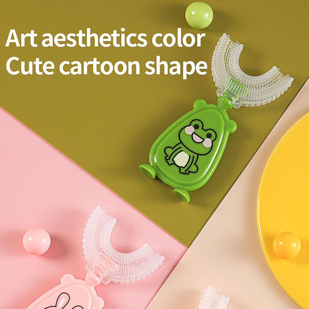SUSANS Bàn Chải Vệ Sinh Tai Đầu Cọ Silicon Mềm Hình Chữ U Dành Cho Bé 2-8 Tuổi