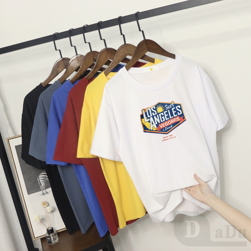 Áo Thun 100% Cotton Cổ Tròn In Họa Tiết Hoạt Hình Phong Cách Hàn Quốc 8 Màu Tùy Chọn S ~ 3XL Dành Cho Cặp Đôi