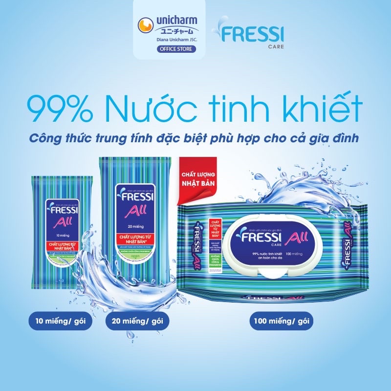 Khăn ướt FRESSI Care For All 100 miếng