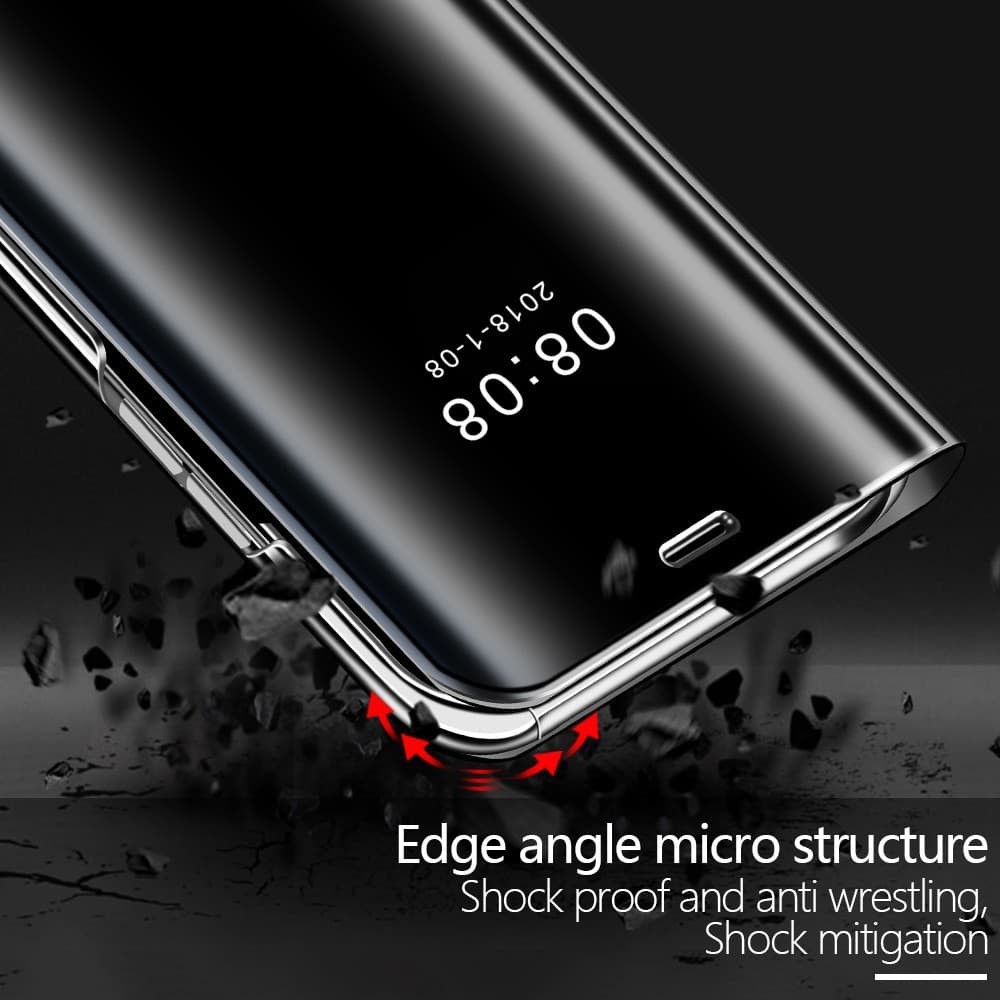 SAMSUNG NOTE 9 NOTE 8 NOTE 5 NOTE 4 NOTE 3 Luxury Smart Clear View Mirror Leather Flip Stand Plating Case Cover CASING