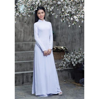 không lộ vải tốt- áo dài trắng xanh nhiều học sinh đi học cổ truyền thống LOẠI DÀY (CÓ QUẦN ĐỒNG CHẤT) - ẢNH THẬT