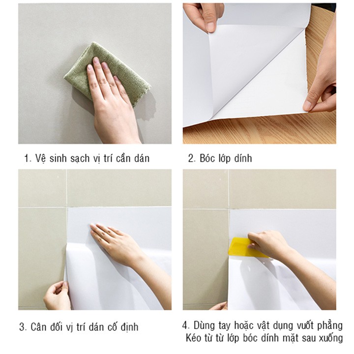 Giấy dán tường (Khổ 10m x 45cm)FREE SHIP dán nhà bếp phòng ngủ màu trơn pastel nhiều mẫu, Decal dán tường có sẵn keo