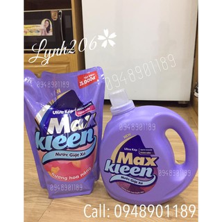 Combo nước giặt xả Maxkleen bao gồm 1 can 2,4kg + 1 túi 2,4kg giá chỉ 210K (được 4,8kg nước giặt)
