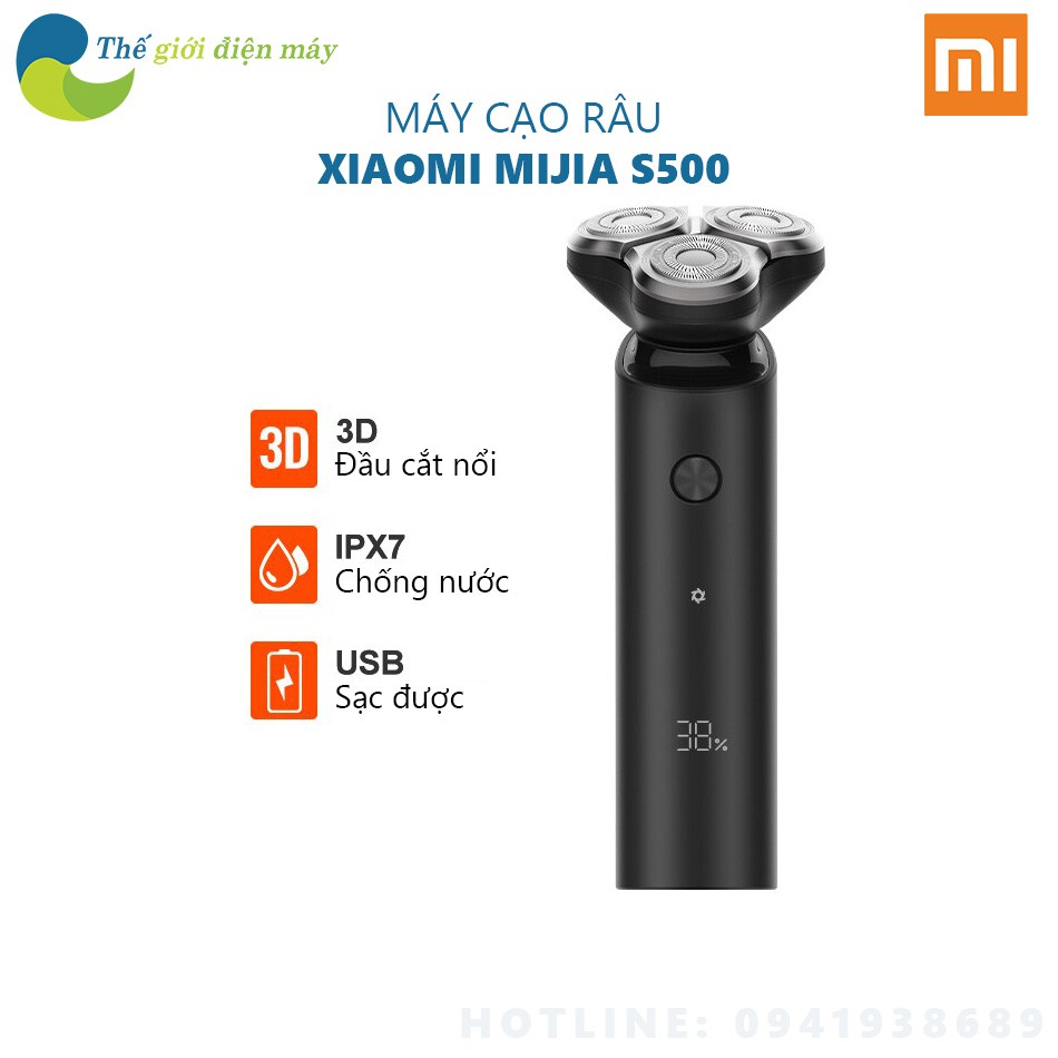 Máy cạo râu Xiaomi Electric Shaver Mijia S500 3 đầu - Bảo hành 6 tháng - Shop Thế giới điện máy