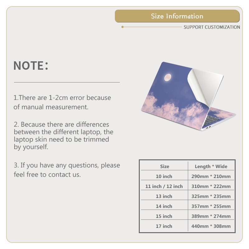 Miếng Dán Trang Trí laptop Họa Tiết Bầu Trời Sao Chống Thấm Nước Phù Hợp Cho Acer Dell Lenovo Asus V.V.V.