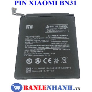 Pin xiaomi bn31 (redmi note 5a, redmi note 5a pro, mi a1, mi 5x)