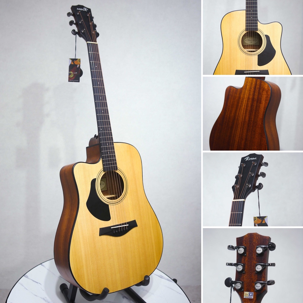 [CHÍNH HÃNG] Đàn Guitar Acoustic Rosen G15 Mặt Gỗ Thông - Guitar Sao Mai