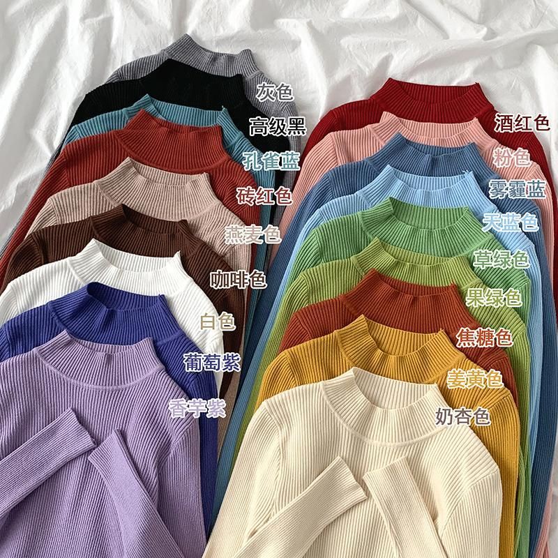 Áo Len Tăm Cổ 3p Mỏng Không Viền Siêu Nhiều Màu Phong Cách Hàn Quốc ❤️