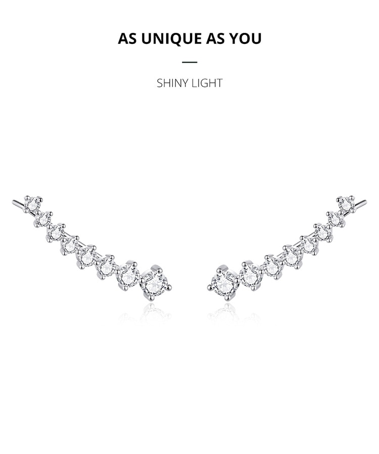 Khuyên Tai Bamoer Bạc 925 Ngôi Sao Dài Đính Đá Dự Tiệc Đám Cưới Cho Nữ