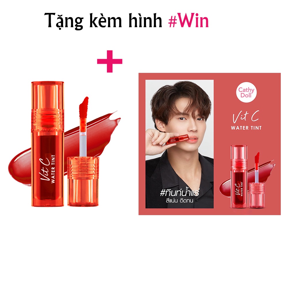 [Thailand +Tặng Hình Win] Son Tint Cathy Doll Vit C Water Tint Bền Màu Không Gây Khô Môi