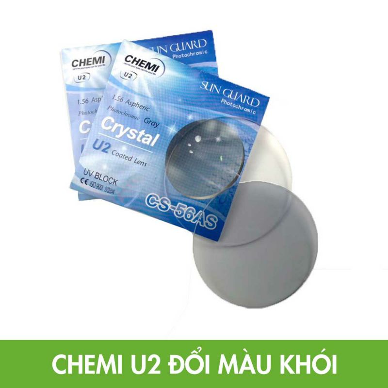Tròng Kính Đổi Màu Crystal Primer Chemi 1.56 U2