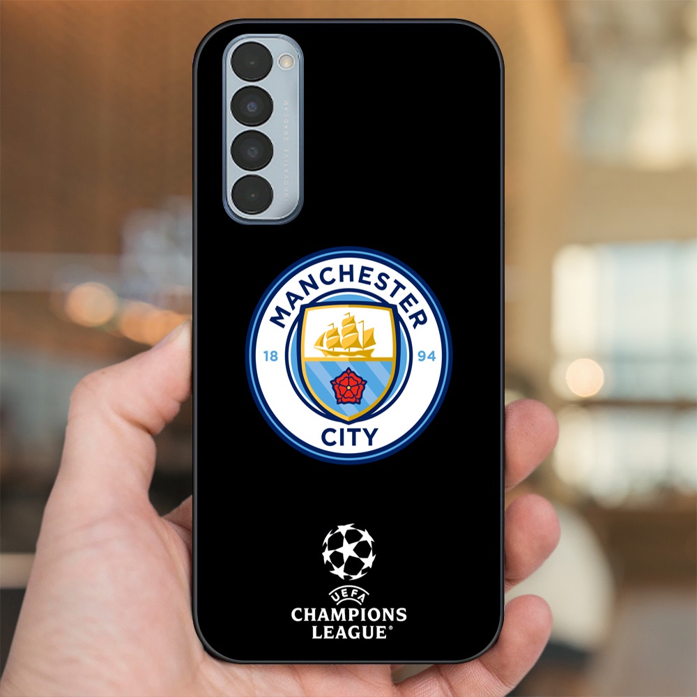 Ốp lưng Oppo Reno 4 Pro viền đen in hình Manchester City MC