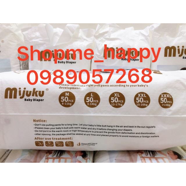 Bỉm Quần Mijuku Xuất Nhật Cao Cấp M100-L100-XL100-XXL100-XXXL100