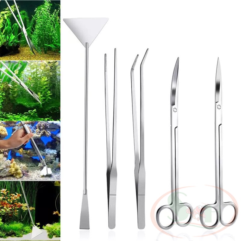 Bộ dụng cụ nhíp kéo xẻng cắt tỉa ghim trồng chăm sóc bể cá tép thủy sinh