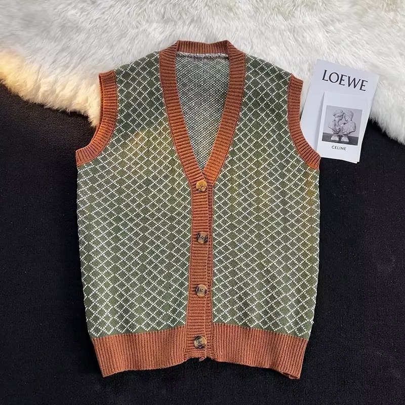 Áo Khoác cardigan Dệt Kim Dáng Rộng Màu Sắc Cà Phê Phong Cách retro Nhật Bản Cho Nam Giới