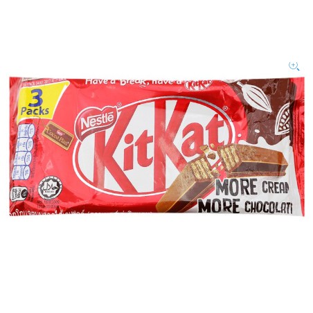 Bánh xốp phủ sô cô la Kitkat Chunky gói 114g (3 thanh x 38g)